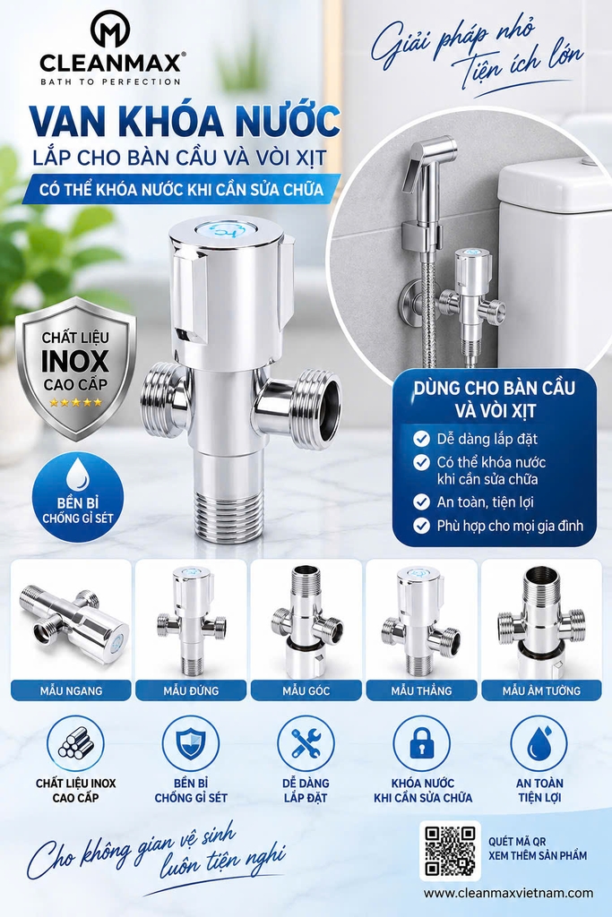 VAN KHÓA NƯỚC CHỮ T DÙNG CHO VÒI XỊT VÀ BÀN CẦU T100