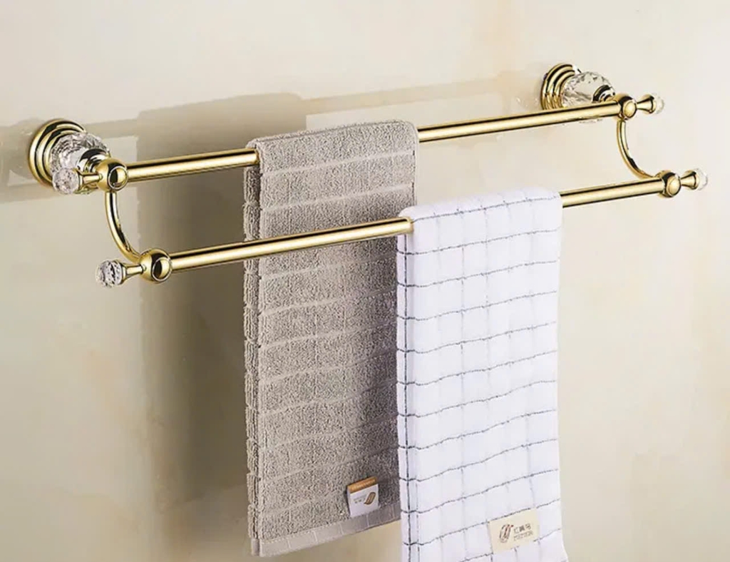 THANH VẮT KHĂN ĐÔI  ĐÍNH PHA LÊ -16002 CLEANMAX