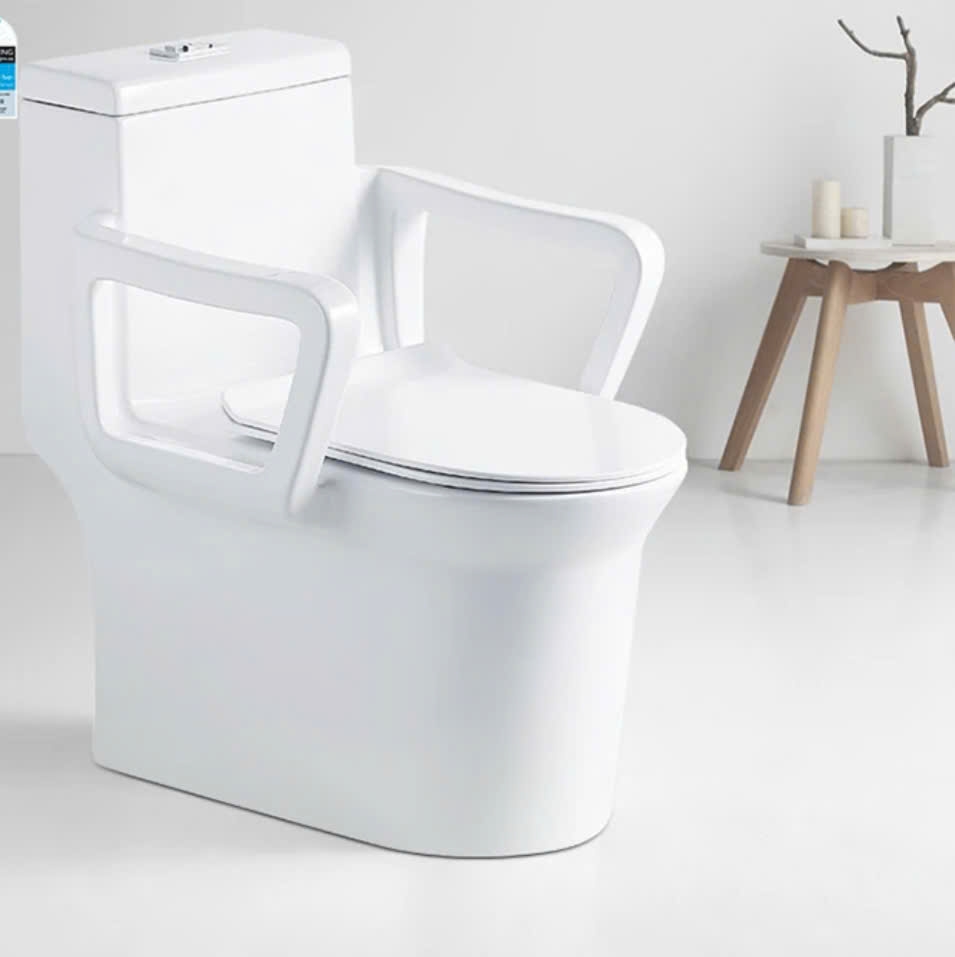 Bồn cầu có tay vịn cho người già, người bệnh và phụ nữ mang thai - BTV699