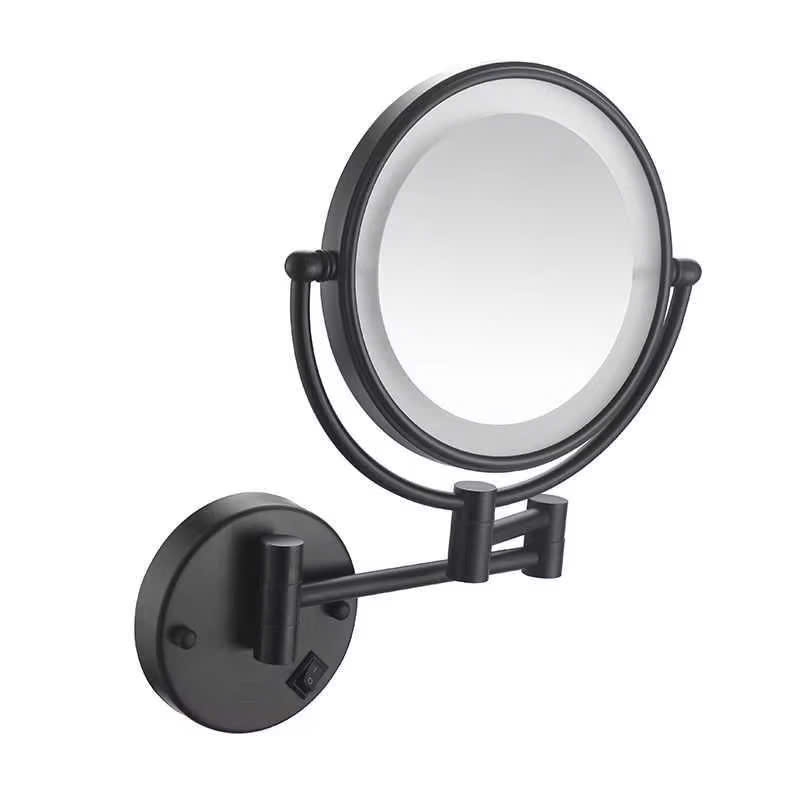 GƯƠNG PHÓNG ĐẠI CÓ ĐÈN LED TREO TƯỜNG MÀU ĐEN - LD260