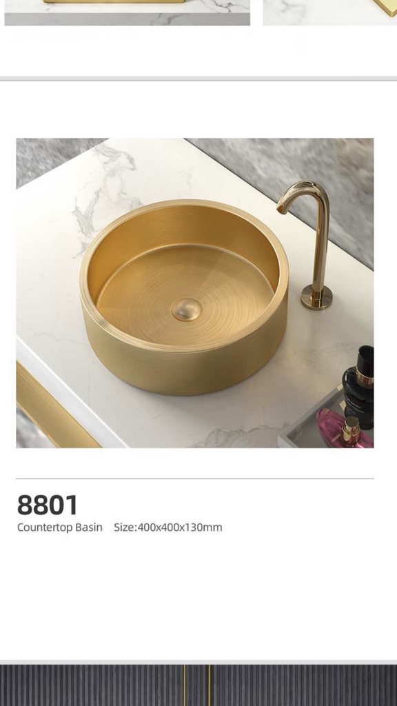 Chậu lavabo màu đồng vàng - SUS304LV CLEANMAX