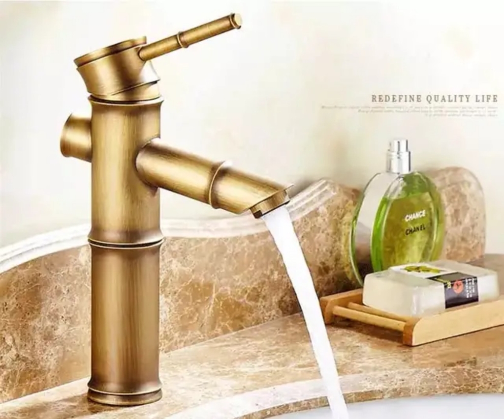 VÒI CHẬU CÂY TRE MÀU ĐỒNG 5020 CLEANMAX