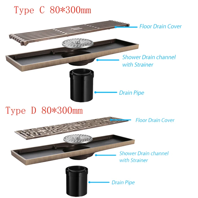 GA THOÁT SÀN HÌNH CHỮ NHẬT BẰNG ĐỒNG THAU - GD6010 CLEANMAX