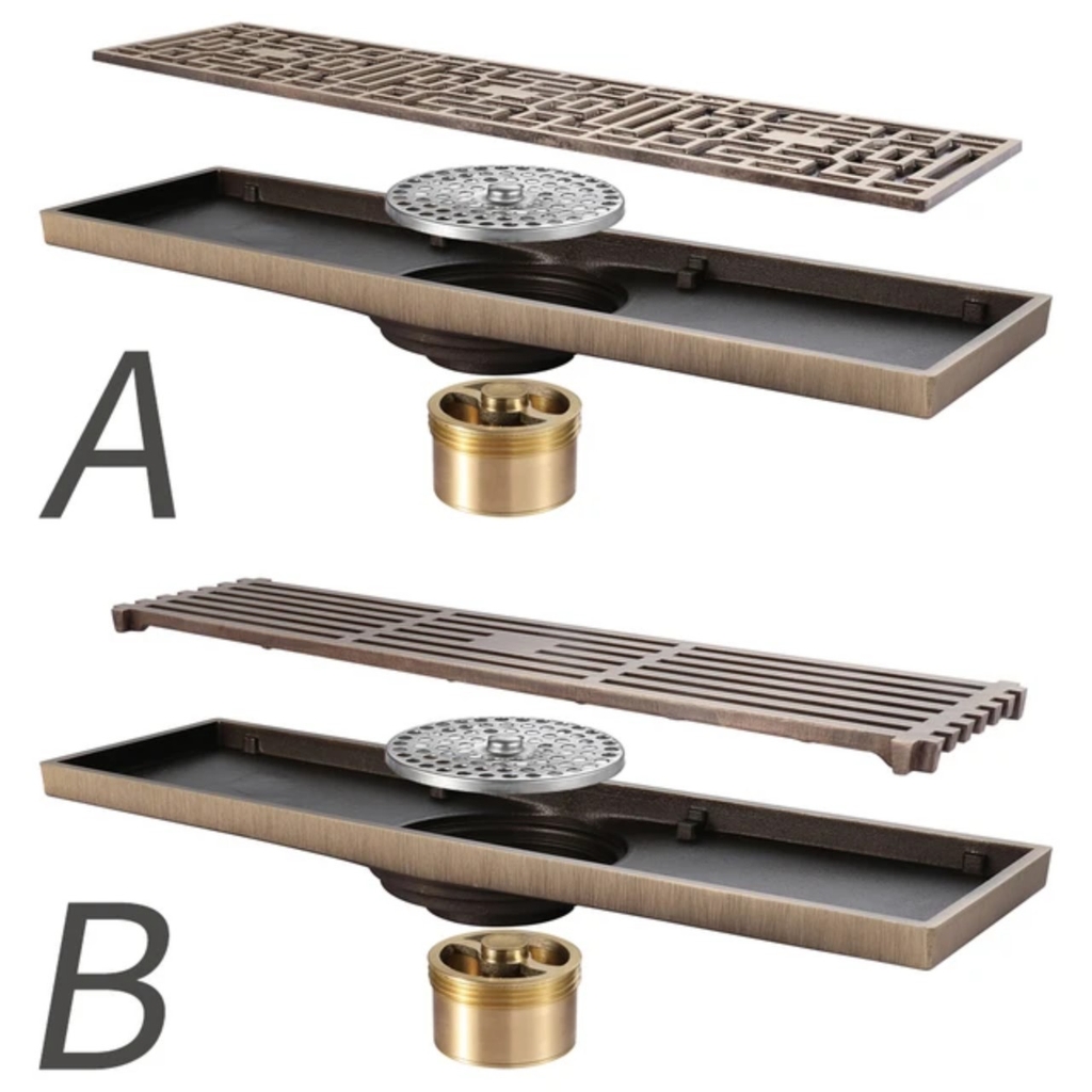 GA THOÁT SÀN HÌNH CHỮ NHẬT BẰNG ĐỒNG THAU - GD6010 CLEANMAX