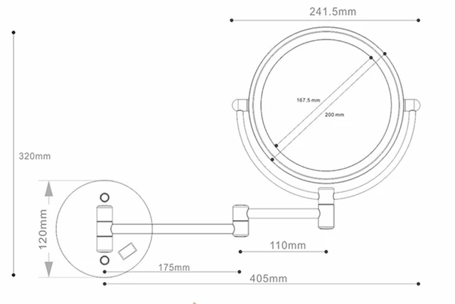 GƯƠNG PHÓNG ĐẠI TREO TƯỜNG (ĐÈN LED) - SLD256 CLEANMAX