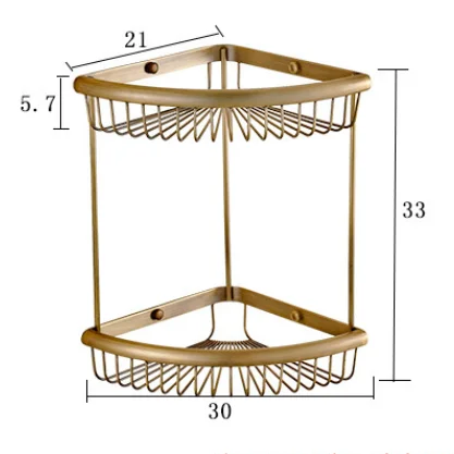 Kệ góc hai tầng màu đồng cổ điển - 34668PQ CLEANMAX