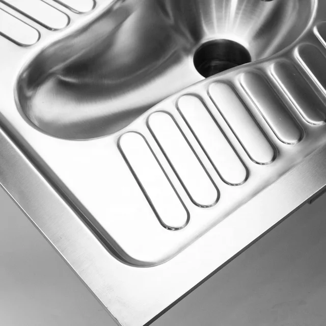 Bàn cầu xổm dùng cho WC công cộng, bệnh viện, trường học, bằng inox - KG205