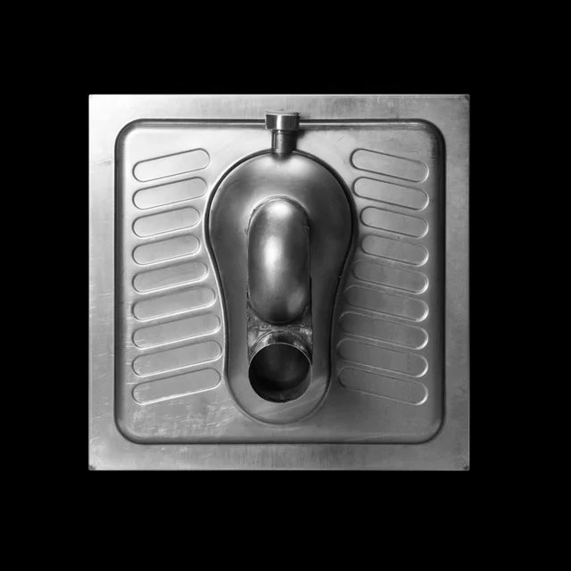 Bàn cầu xổm dùng cho WC công cộng, bệnh viện, trường học, bằng inox - KG205