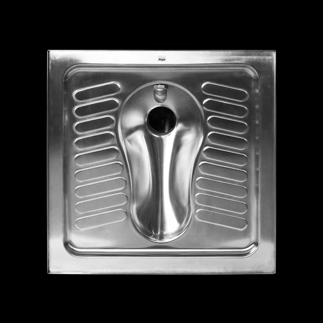 Bàn cầu xổm dùng cho WC công cộng, bệnh viện, trường học, bằng inox - KG205