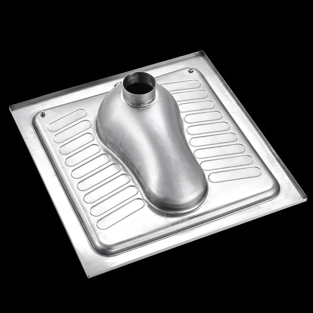 Bàn cầu xổm dùng cho WC công cộng, bệnh viện, trường học, bằng inox - KG205