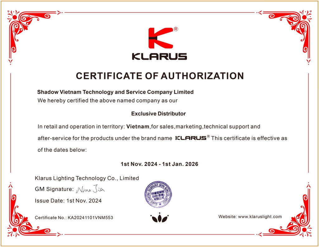 Chứng chỉ nhà phân phối KLARUS