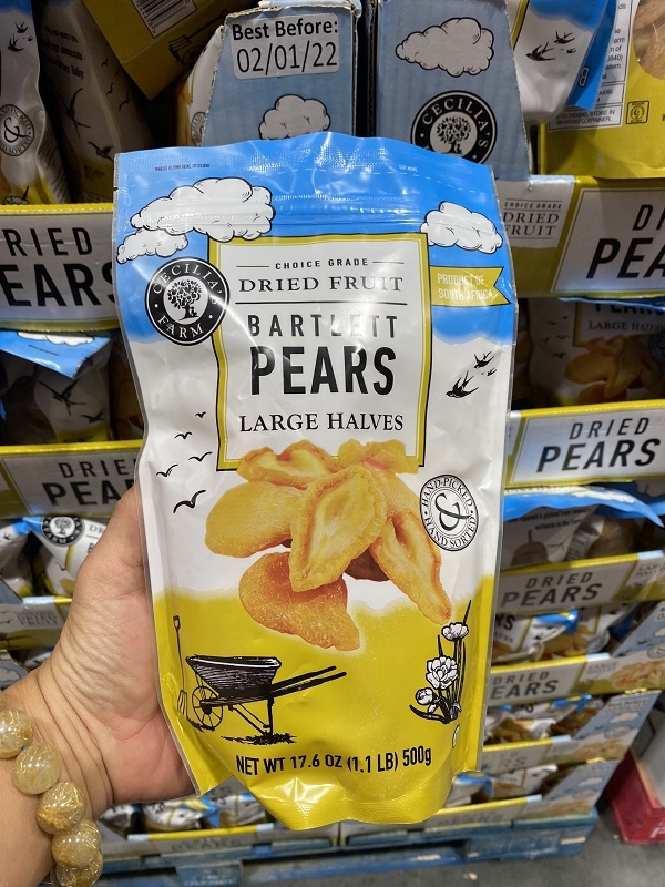 Lê sấy khô Cecilia's Farm Dried Bartlett Pears Large Halves (mua hộ