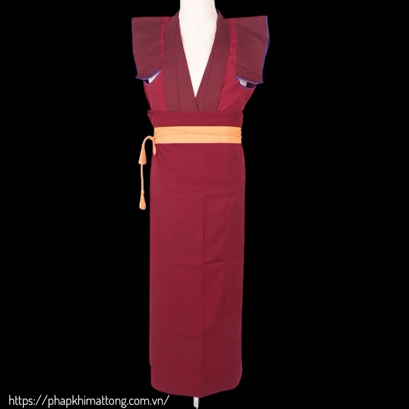 [Bộ 4 món] Trang phục tu sĩ Lạt Ma gồm khăn choàng len, khăn choàng cashmere Tây Tạng, áo gi lê Dongga, váy và bộ thắt lưng.