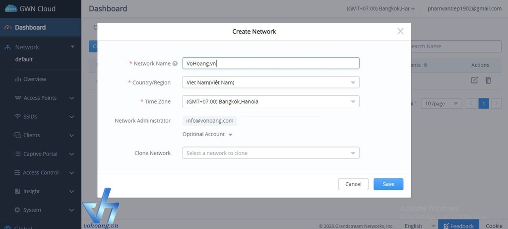 Hướng Dẫn Cài Đặt Thiết Bị Access Point GrandStream Lên Hệ Thống Cloud GWN