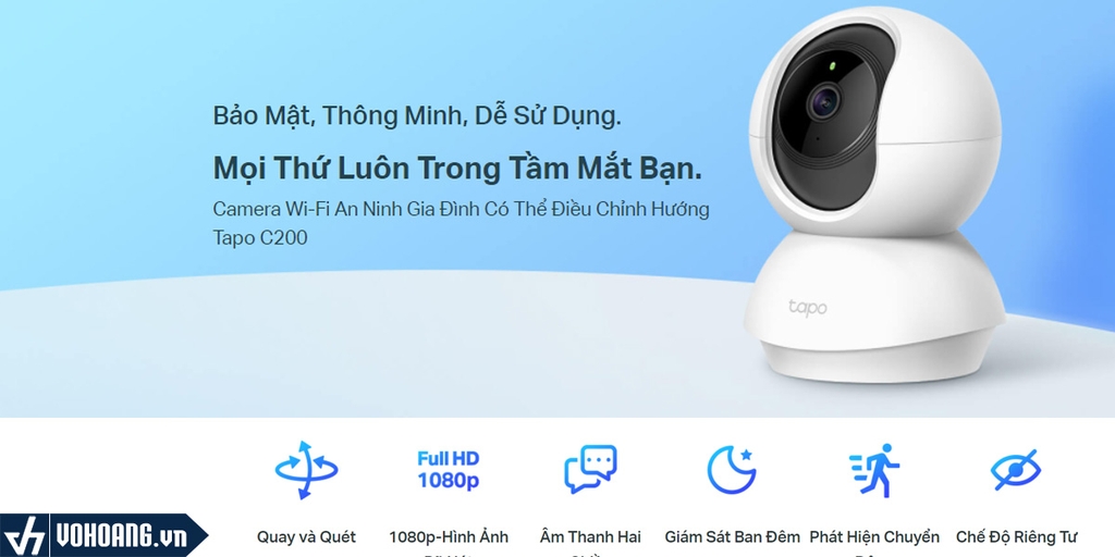 Camera Wi-Fi Tapo - Giải Pháp An Ninh Dành Cho Gia Đình - Dễ Dàng Lắp Đặt - Giá Rẻ