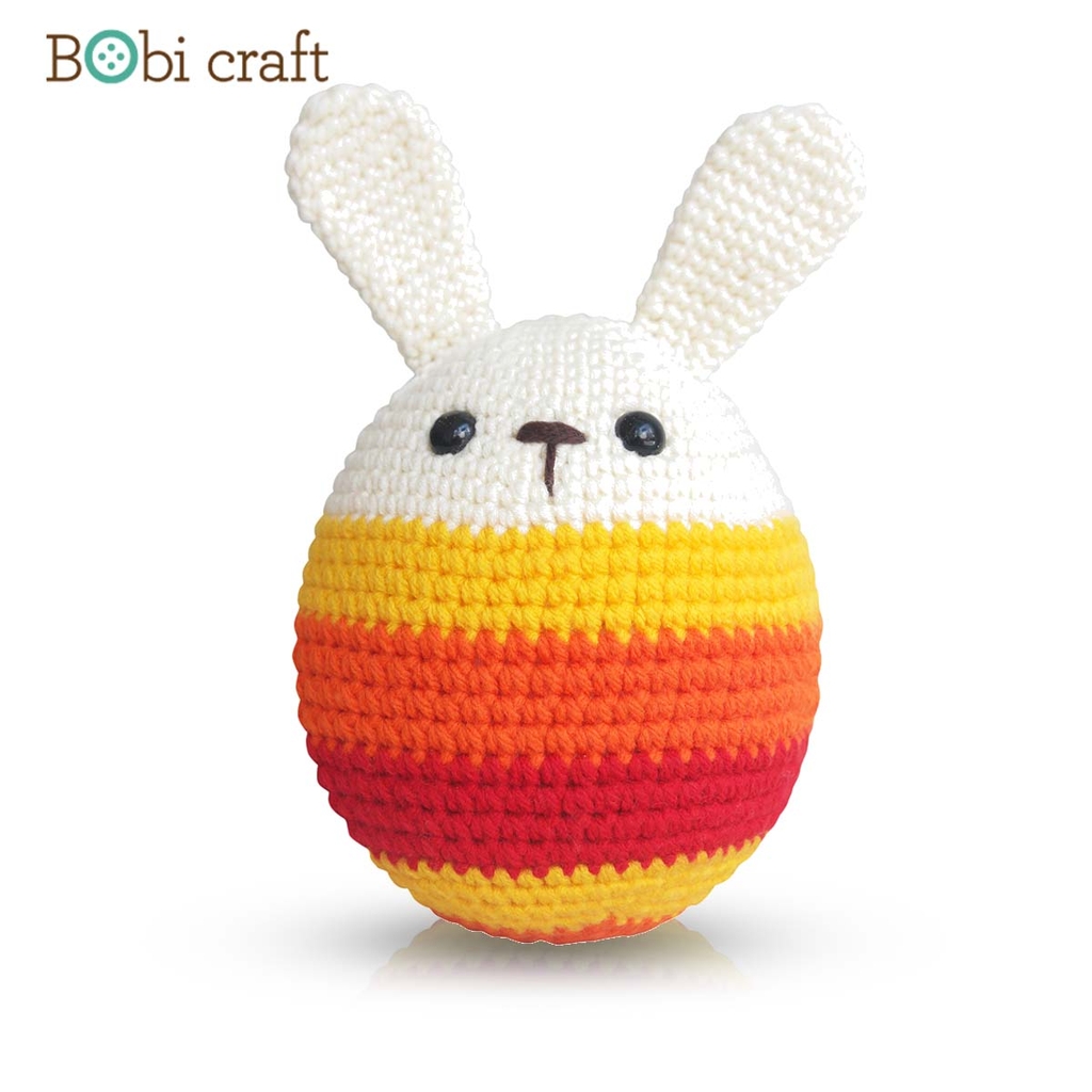 Thú bông len Bobicraft - Thỏ trứng phục sinh cam (L) - Đồ chơi an toàn Quà tặng bé