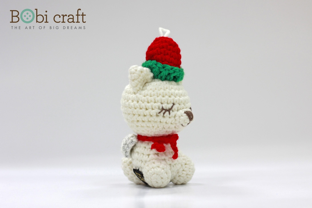 Thú bông len Bobicraft - Cáo treo Noel - Bộ paltinum - Đồ chơi an toàn Quà tặng bé