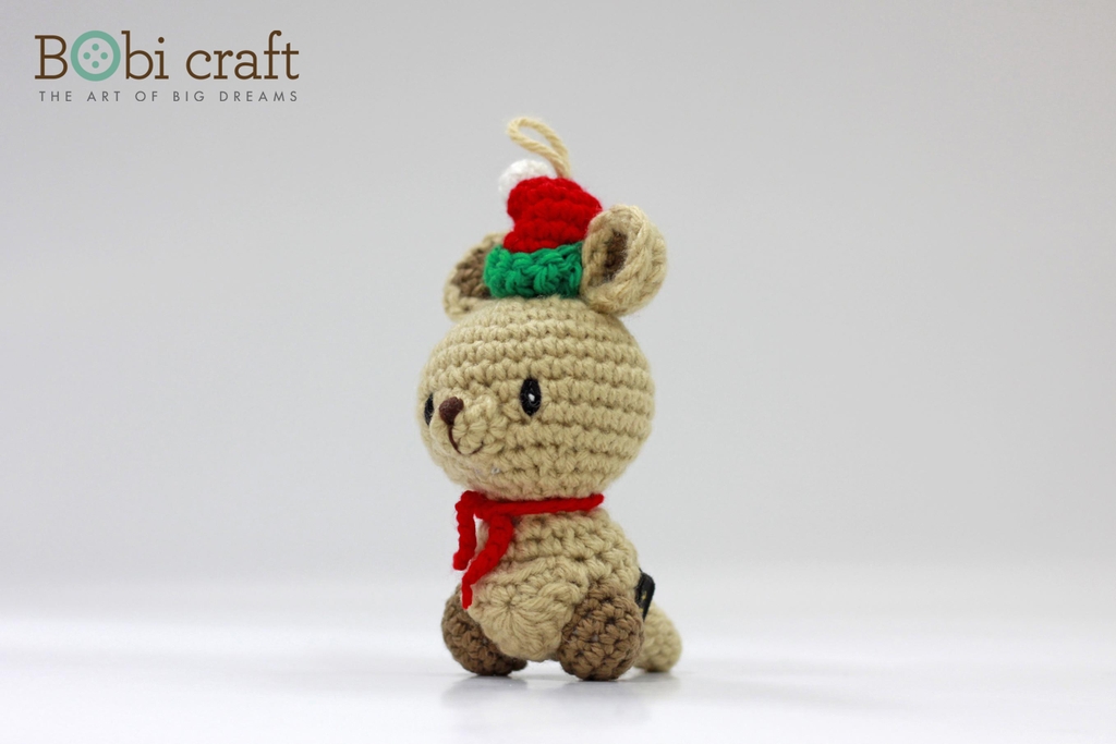 Thú bông len Bobicraft - Kangaroo treo Noel - Bộ màu - Đồ chơi an toàn Quà tặng bé