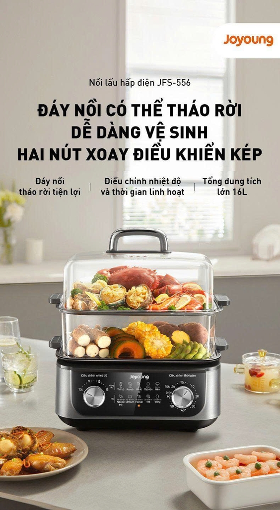 Nồi lẩu hấp điện Joyoung JFS-556