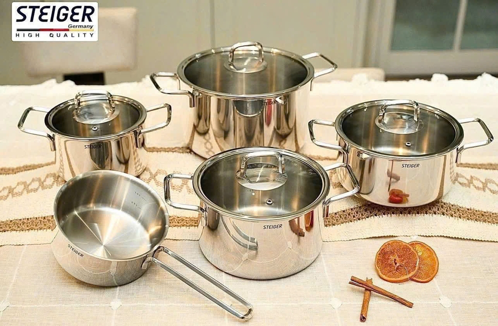 Bộ nồi Steiger Nova 5 món - 4 nồi, 1 quánh