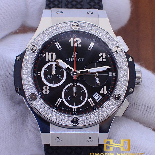 Hublot BigBang Steel Black + Vành Kim Cương