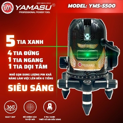 MÁY CÂN MỰC LASER 5 TIA XANH YAMASU YMS-S500 CHỐNG VA ĐẬP