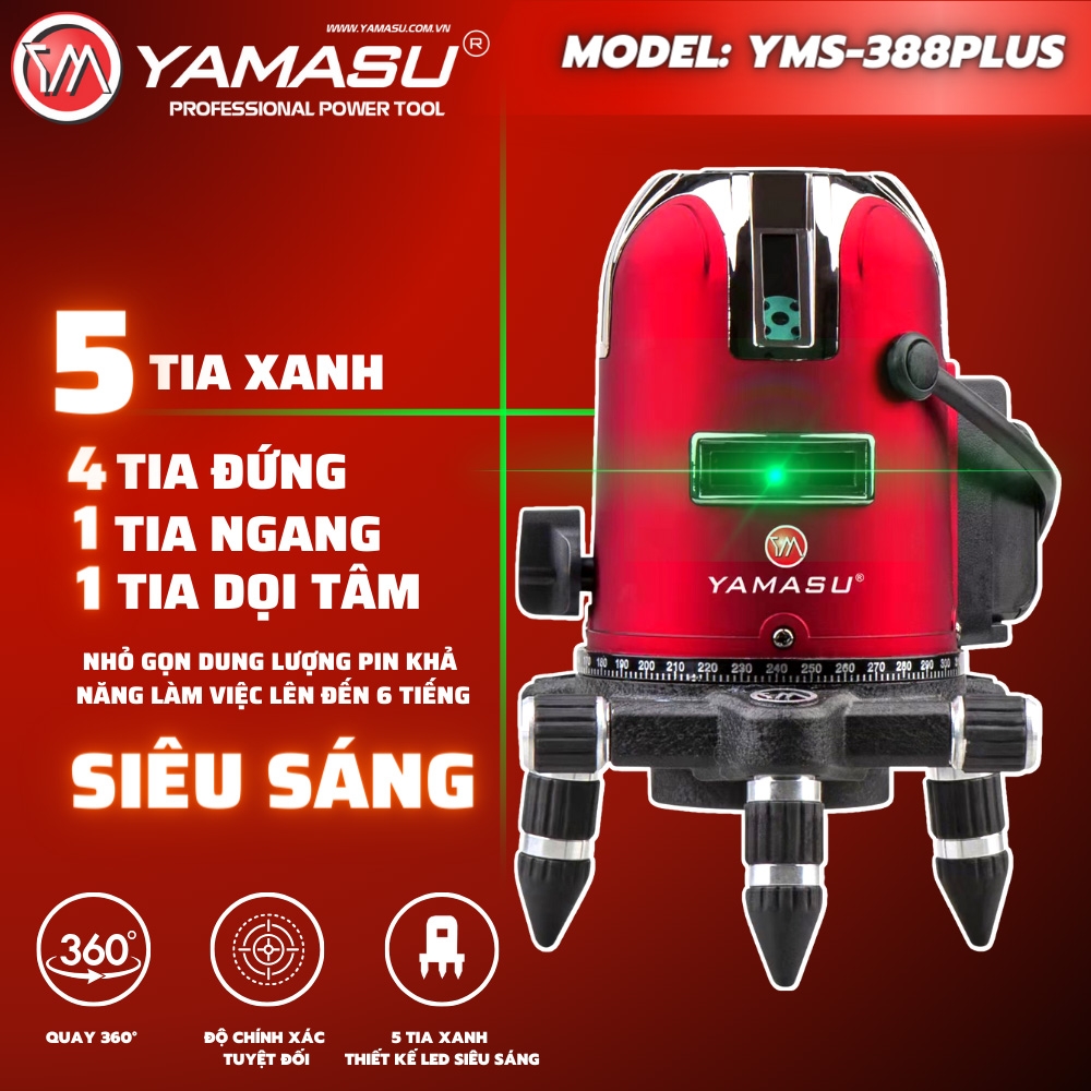 MÁY LASER CÂN BẰNG 5 TIA XANH YMS-388 PLUS