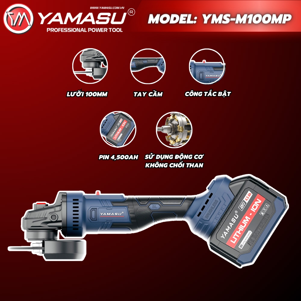 MÁY CẮT MÀI - PIN 21V YAMASU YMS-M100 MP