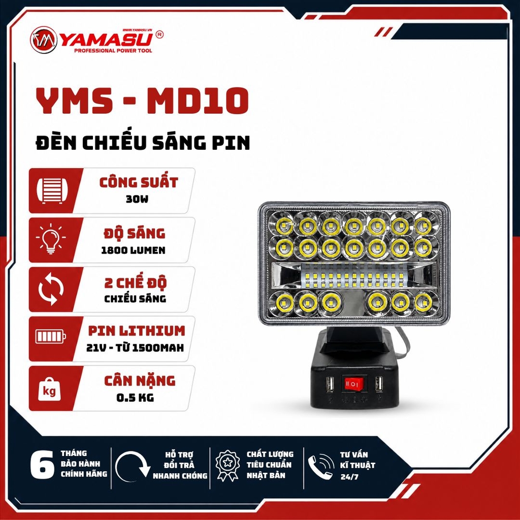 ĐÈN CHIẾU ÁNH SÁNG PIN YAMASU YMS-MD10