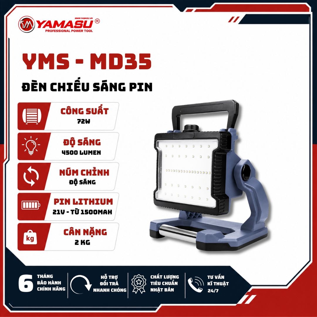 ĐÈN CHIẾU ÁNH SÁNG PIN YAMASU YMS-MD35