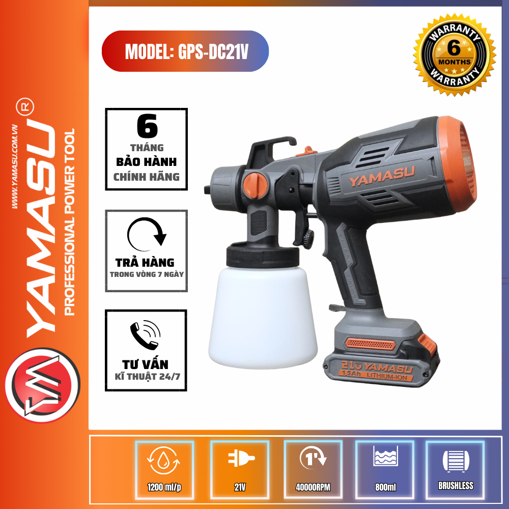 MÁY PHUN SƠN PIN YAMASU GPS-DC21V