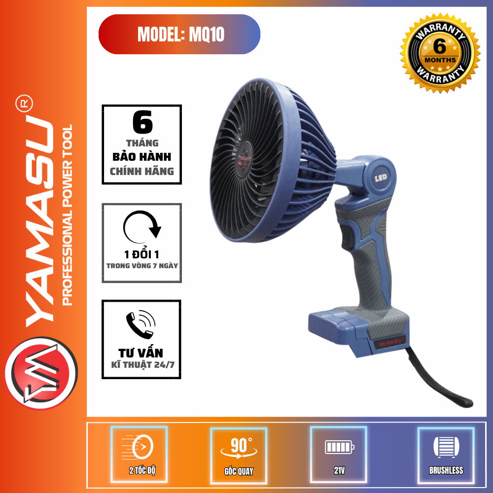 QUẠT TÍCH ĐIỆN MINI PIN YAMASU MQ10 (Thân máy)