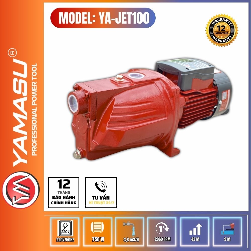 MÁY BƠM NƯỚC BÁN CHÂN KHÔNG YA-JET100 (HÚT SÂU, ĐẨY CAO)