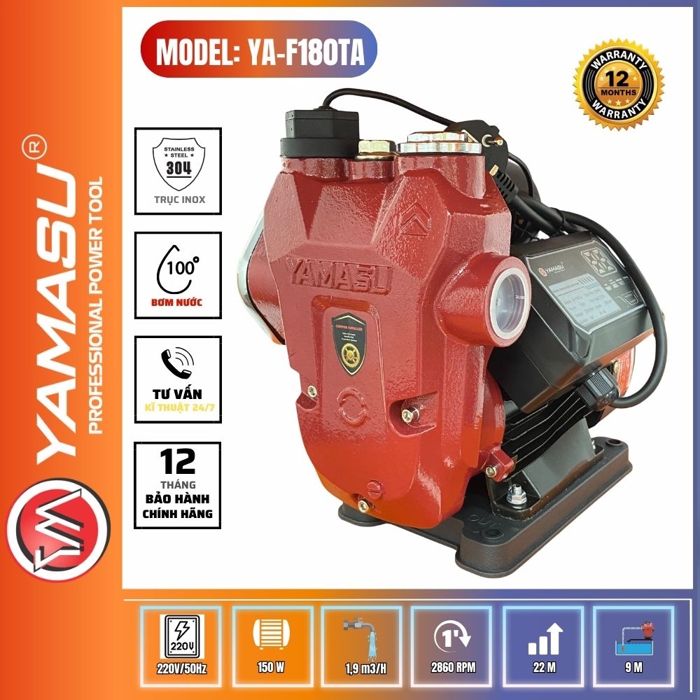 MÁY BƠM NƯỚC TĂNG ÁP ĐIỆN TỬ YA-F180TA