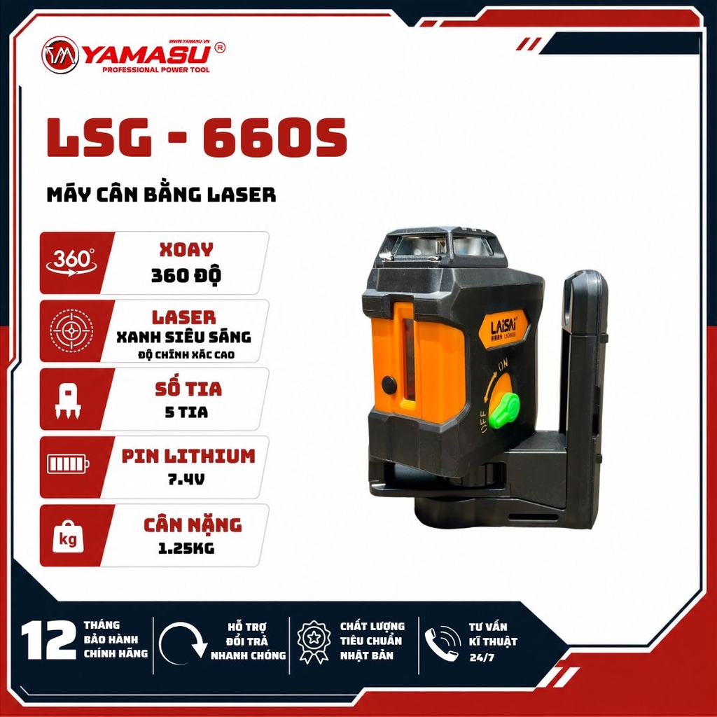MÁY CÂN BẰNG LASER LAISAI LSG - 660S 5 TIA XANH (TREO TƯỜNG)