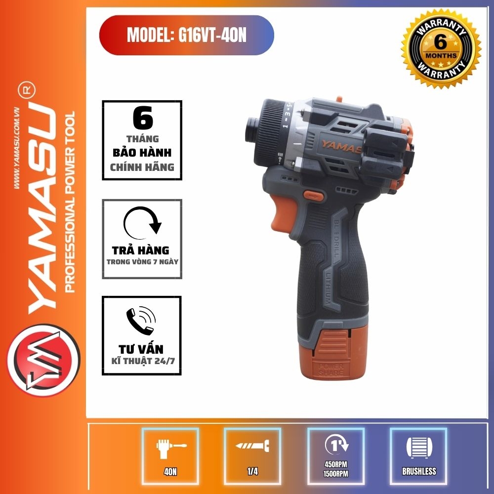 MÁY CHUYÊN VÍT CẤP TRƯỢT YAMASU G16VT-40N LỰC SIẾT 40N