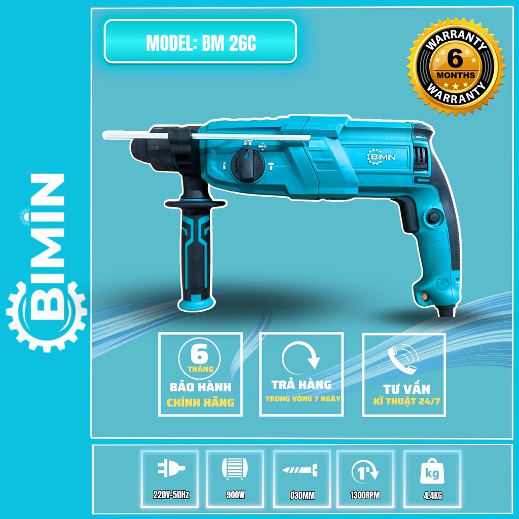 MÁY KHOAN BÊ TÔNG CÔNG SUẤT LỚN BIMIN BM-26C (900W)