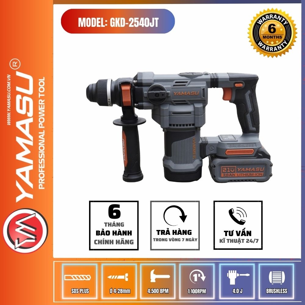 MÁY KHOAN ĐỤC BÊ TÔNG YAMASU GKD-2540JT LỰC ĐẬP 4.0J