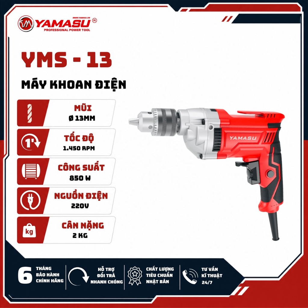 MÁY KHOAN ĐIỆN YAMASU YMS-13 CÔNG SUẤT LỚN 850W