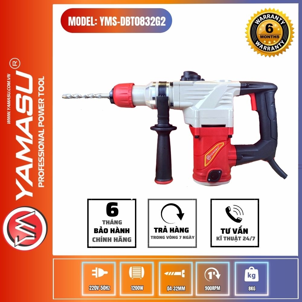MÁY KHOAN ĐỤC BÊ TÔNG YAMASU YMS-DBT0832G2 CÔNG SUẤT 1200W