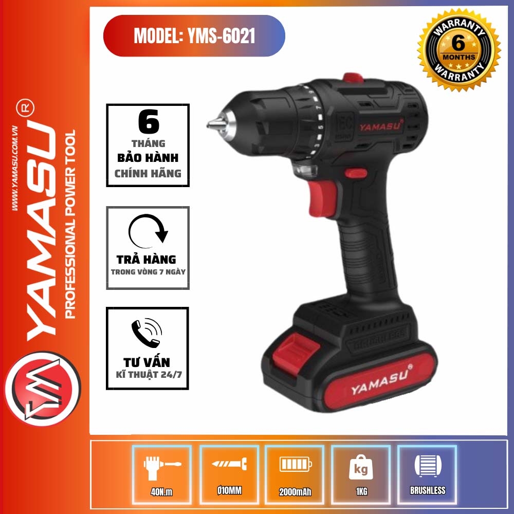 MÁY KHOAN VÍT PIN 21V Ø10 - YMS-6021