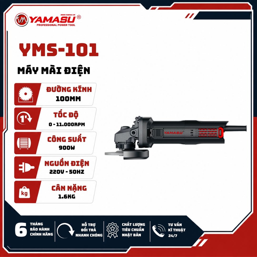 MÁY MÀI GÓC TAY NGẮN YMS-101 (công tắc sườn)
