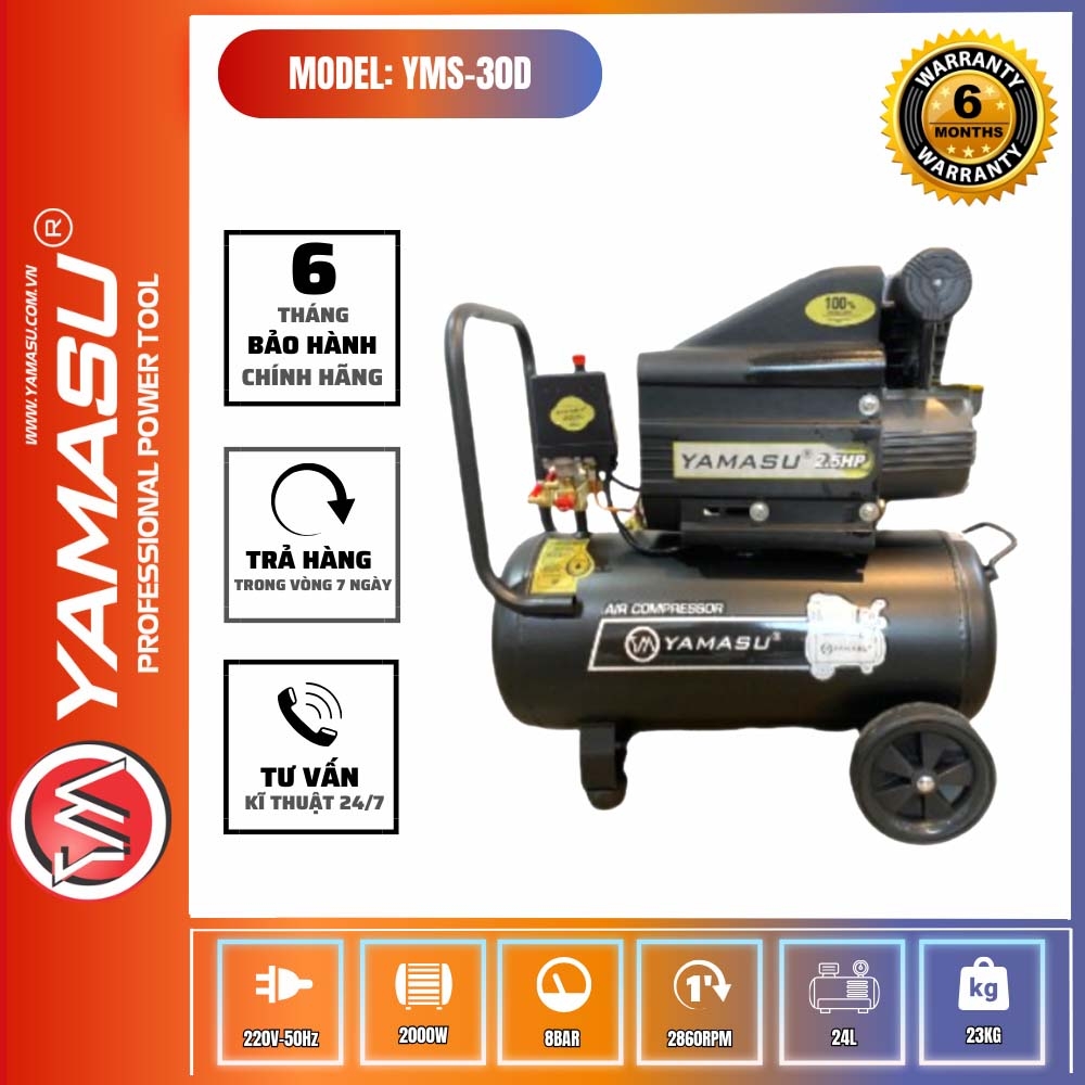 MÁY NÉN KHÍ DẦU  YAMASU  2000 W - 2.5HP Mã sp :YMS 30D