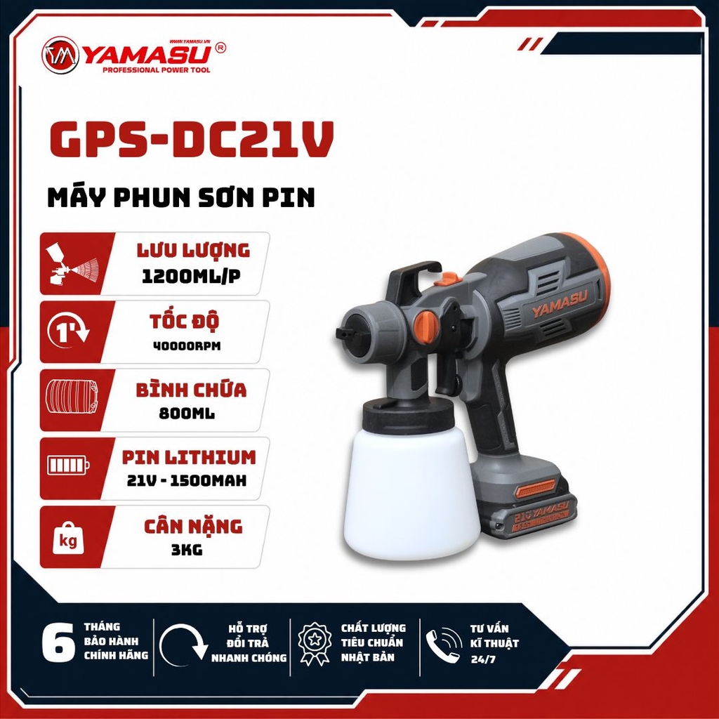 MÁY PHUN SƠN PIN YAMASU GPS-DC21V