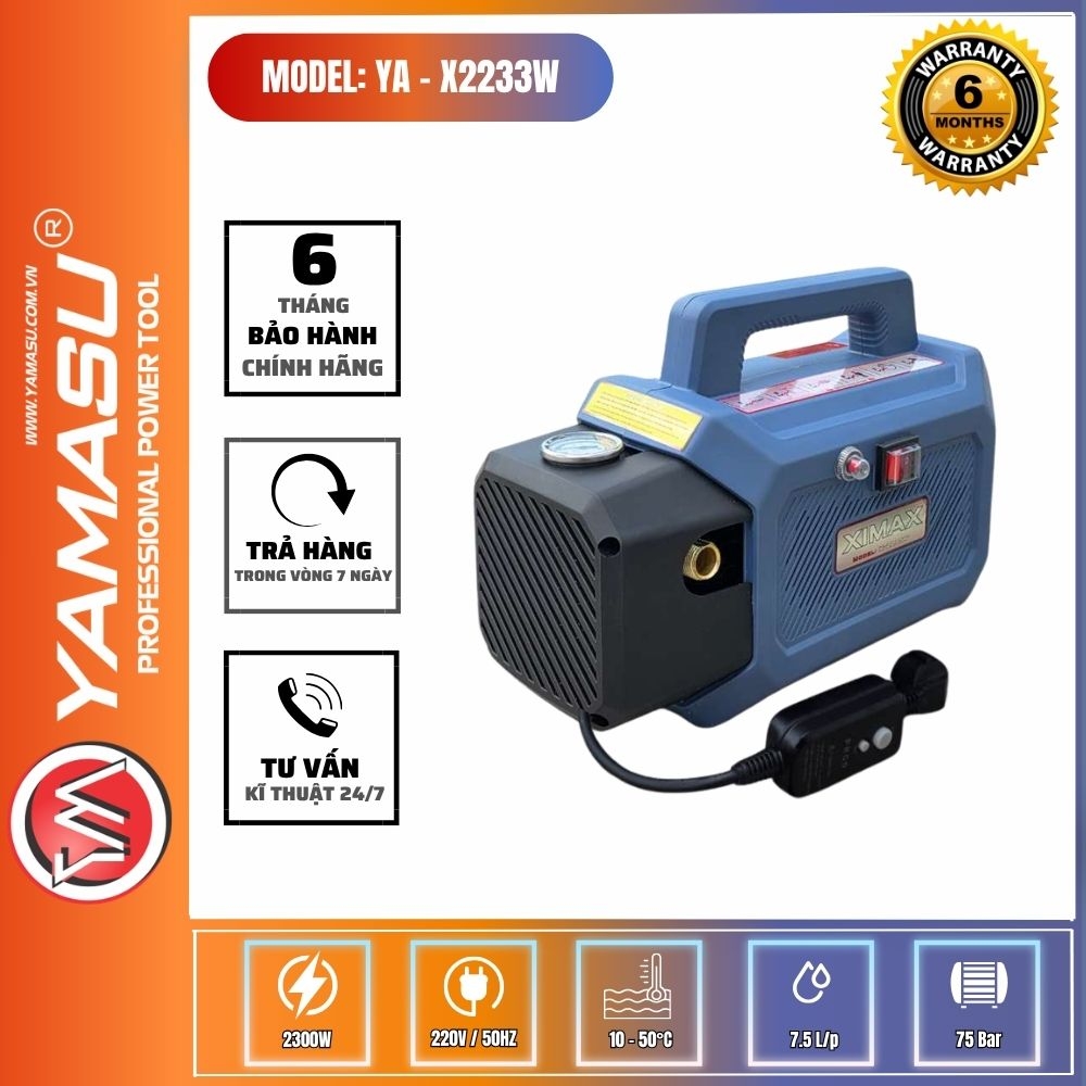 MÁY RỬA XE CAO ÁP XIMAX YA-X2233W CÔNG SUẤT 2300W