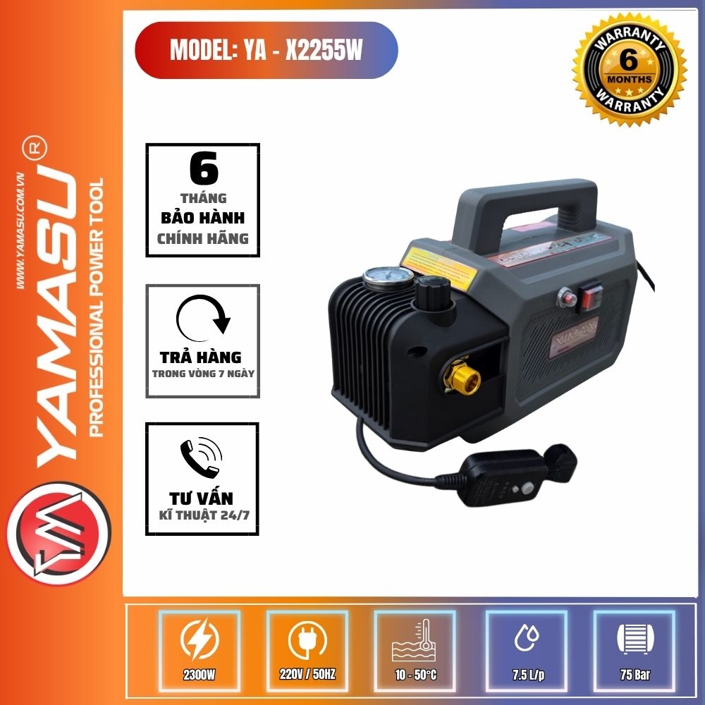 MÁY RỬA XE CAO ÁP XIMAX YA-X2255W CHỈNH ÁP CÔNG SUẤT 2300W