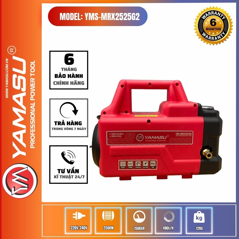 MÁY RỬA XE CAO ÁP YAMASU YMS-RX2525G2 CÔNG SUẤT LỚN 2500W