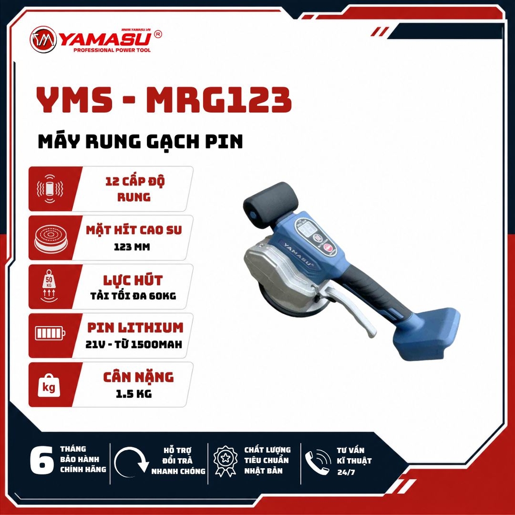 MÁY HÍT - RUNG GẠCH YMS-MRG123 ĐỘNG LỰC PIN 21V