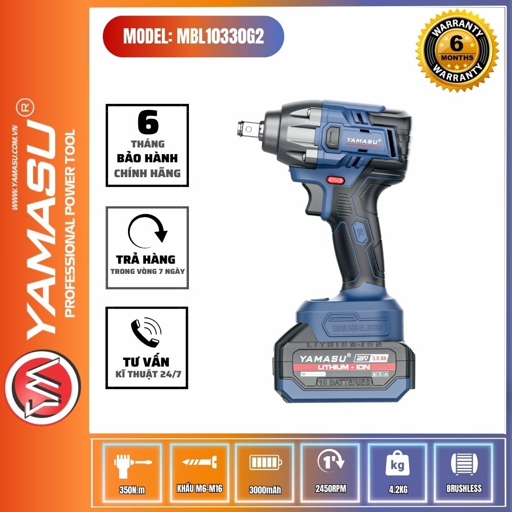 MÁY SIẾT BU-LONG YAMASU PIN 21V YMS-MBL10330G2