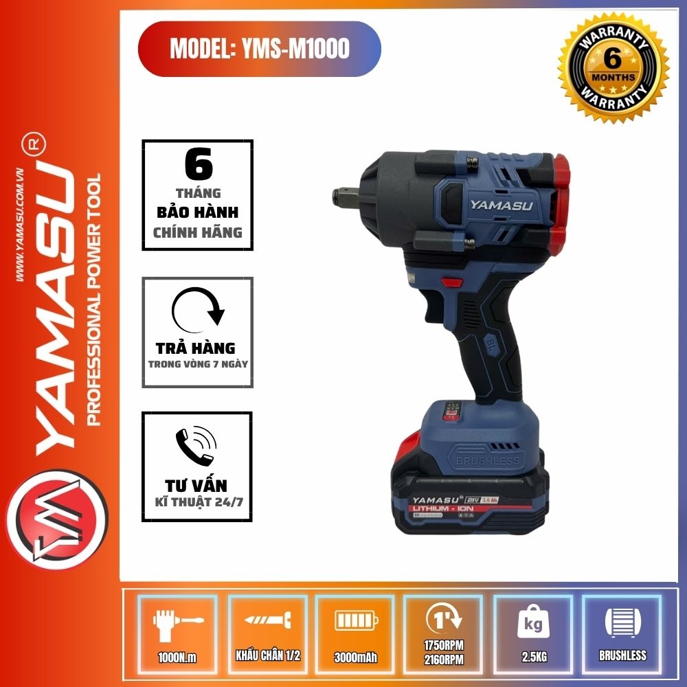 MÁY SIẾT BU-LONG PIN YMS-M1000BL LỰC SIẾT 1000N